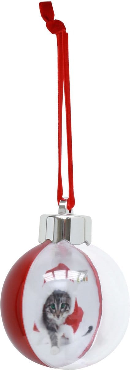 Deknudt Frames kerstbal S66FJ4 - rood/transparant -foto: 8x8,50 cm