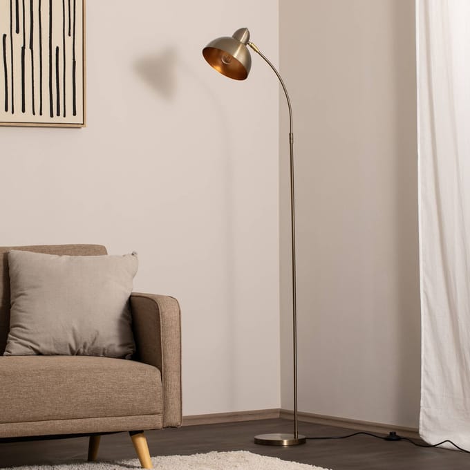 Opviq Vloerlamp Varzan, goud, metaal, hoogte 162 cm, E27