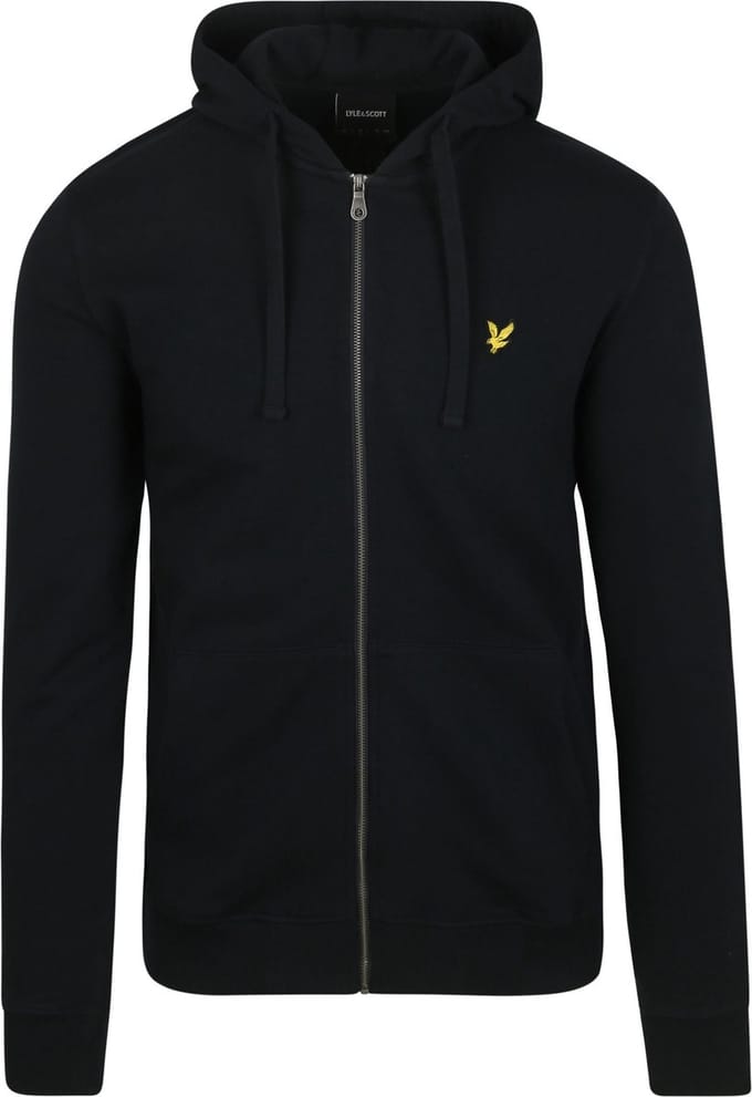 Lyle & Scott Loopback katoenen hoodie met volledige ritssluiting - marineblauw