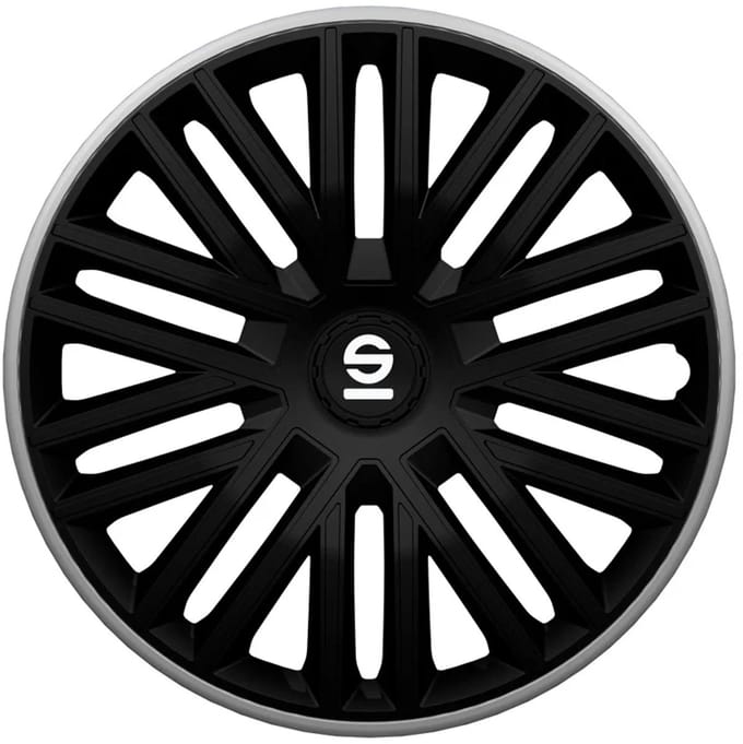 Sparco Wieldoppen Bergamo 15 inch Zwart Grijs - 4 stuks