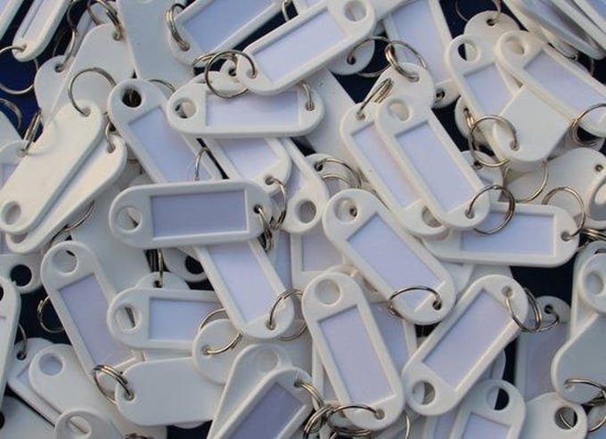 Sleutellabels - Sleutellabel - Sleutelhangers - Sleutelhanger - Wit - 100 Stuks