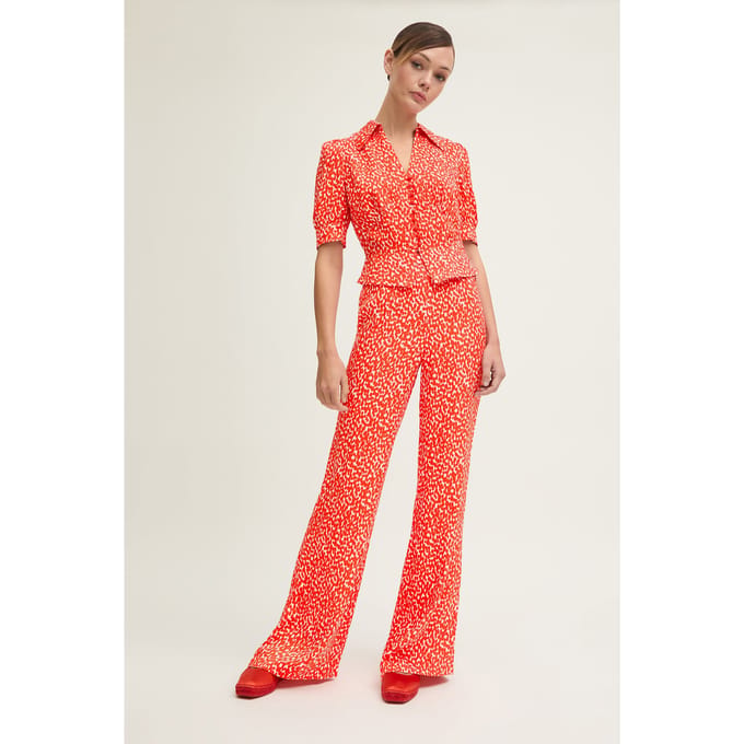 LK Bennett Tr Sophie Ikat Spot Tr Red Größe: 14 | Stoffhosen Outlet | Damen | Rot