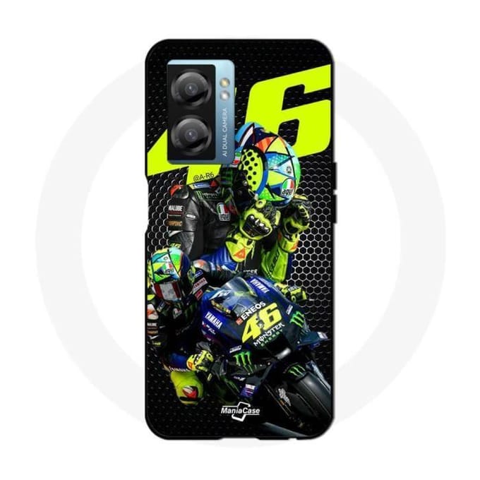 Coque - Maniacase - Oppo A77 5G - Valentino Rossi Logo - Souple - Noir