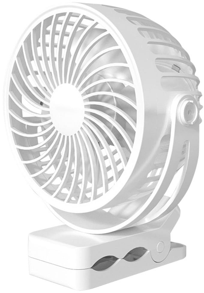 Ventilator - Mini Klemventilator - Mini handventilator - Draagbare ventilator - Tafelventilator -60° Roteerbaar Stil Ventilator voor Golfkar, Camping en Bureau - 13x8.5x16cm