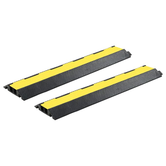 vidaXL - Kabelbeschermer - drempels - 2 - st - 2 - tunnels - 101,5 - cm - rubber
