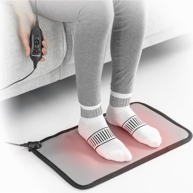 Verwarmend Elektrisch Tapijt INNOVAGOODS - Hematiet - 2 Temperatuurstanden - Antislipbasis - 50W grijs