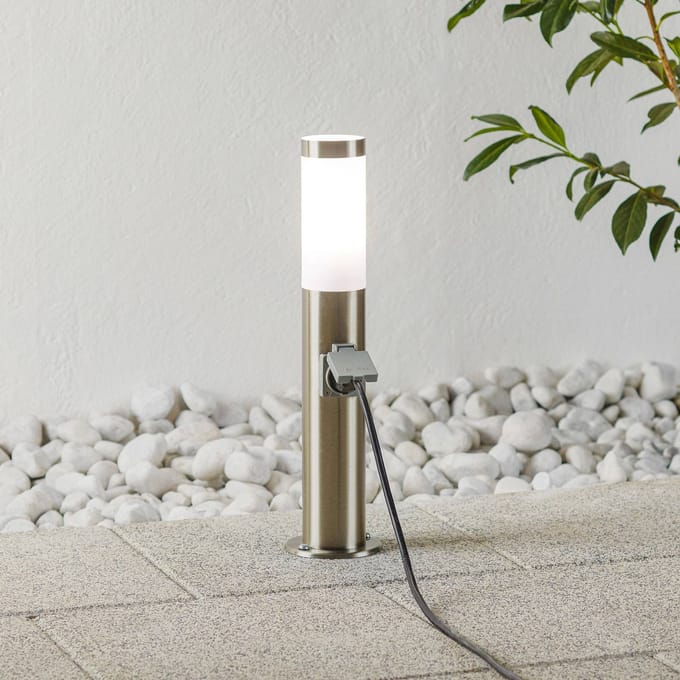 Brilliant 43693/82 Chorus Staande buitenlamp Spaarlamp E27 10 W RVS