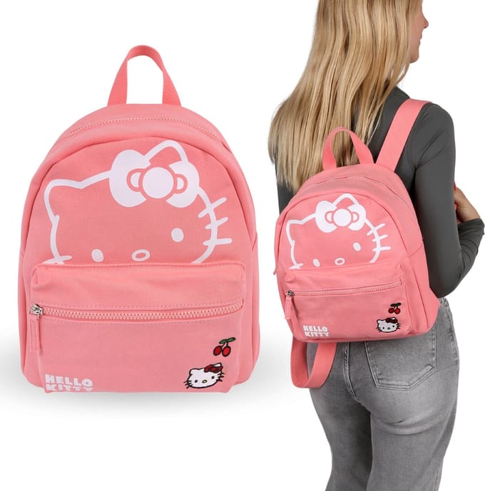 Hello Kitty Roze stoffen dames rugzak 29x26x14cm