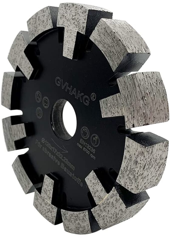 Diamantfrees Schijf - Slijpschijf - Vloer Groeven Frezen - T-Beschermsegment - 120 mm - Zwart