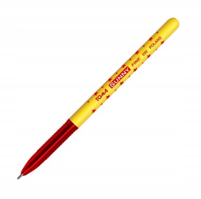 Toma Sunny Pen met sterren, rood, 0,7 mm