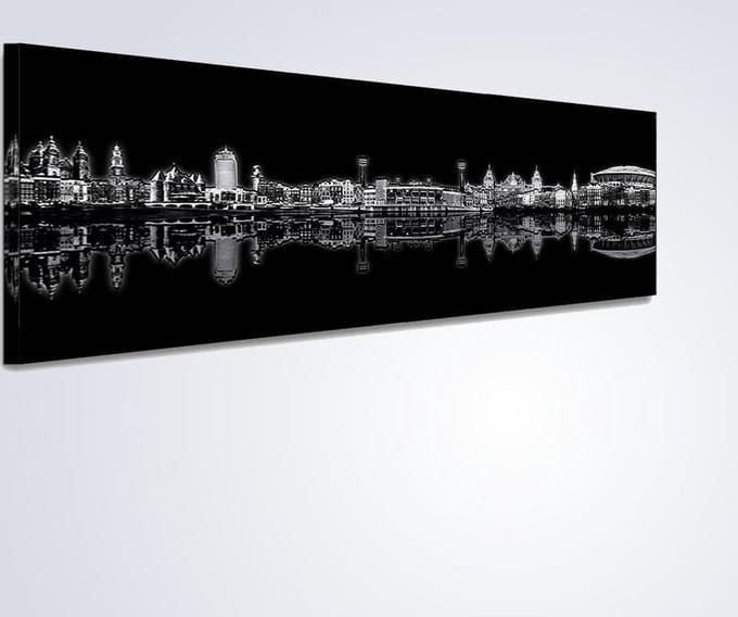 AFC Ajax - Schilderij - Canvas Afca Skyline - Multicolor - 120 X 2 Cm