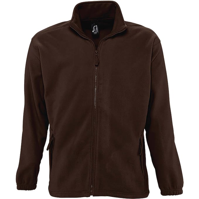 SOLS Heren North Full Zip Outdoor Fleece Jacket (Donkere chocolade)