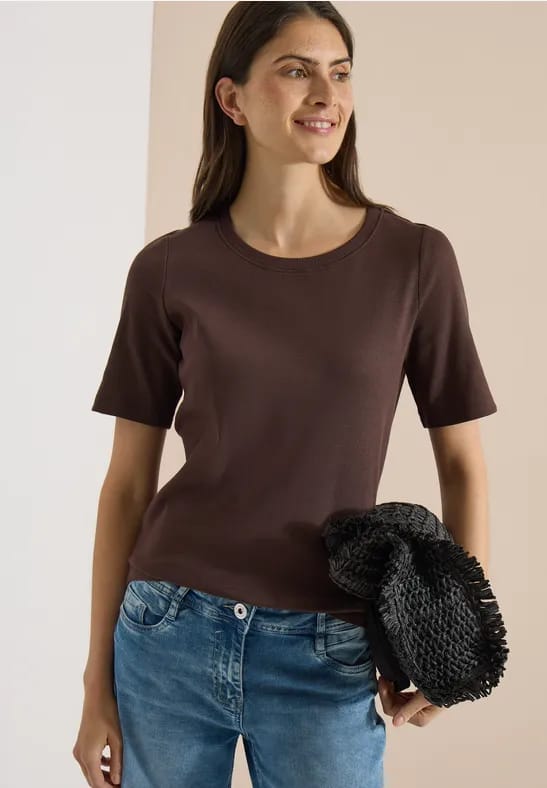 Basic Shirt met geribde textuur