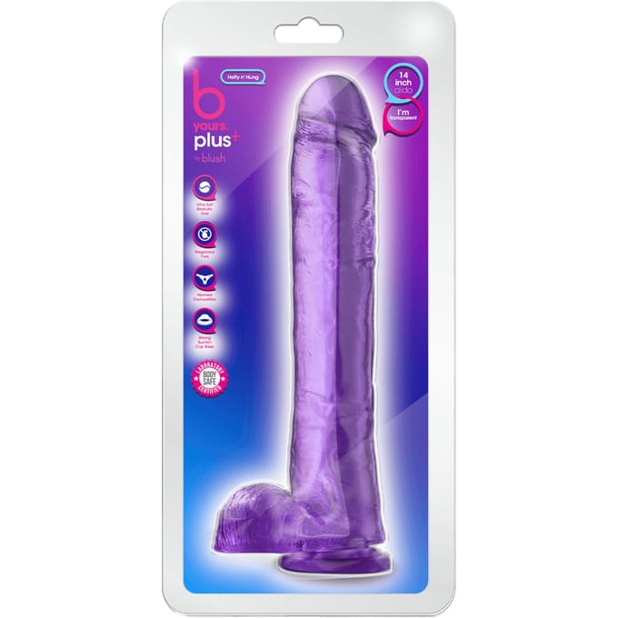 Blush B Yours plus Hefty N’ Hung Dildo - Paars - 35.6 cm