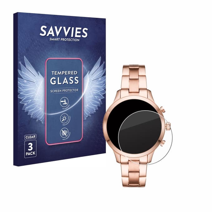 Savvies - Glas Screenprotector voor Michael Kors Access Runway (41 mm) - Gehard Beschermglas 9H 3 Stuks