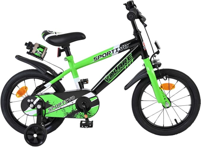 Volare Sportivo Kinderfiets - 14 inch - Groen Zwart - Jongens