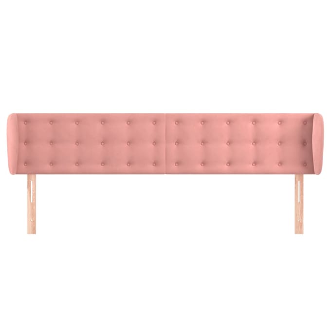 vidaXL - Hoofdbord - met - randen - 163x23x78/88 - cm - fluweel - roze