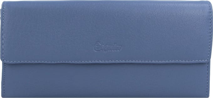 Esquire Leren Portemonnee Viktoria Ladies Long Wallet Dove Blue Lichtblauw
