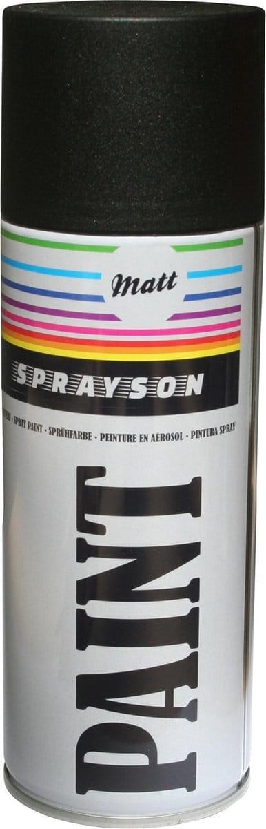 Sprayson Mat zwarte spuitlak - veelzijdig - 400 ml