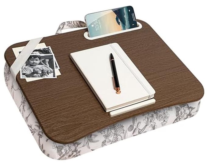Designer Lap Desk met telefoonhouder - Geschikt voor laptops tot 15,6 inch