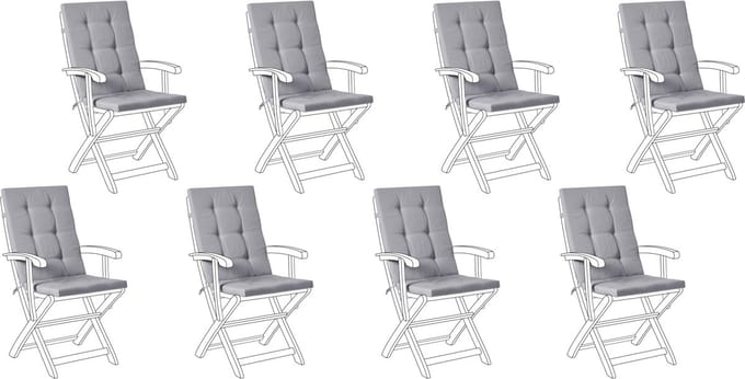 MAUI PREMIUM - Tuinkussen set 8 stuks - Lichtgrijs - Polyester