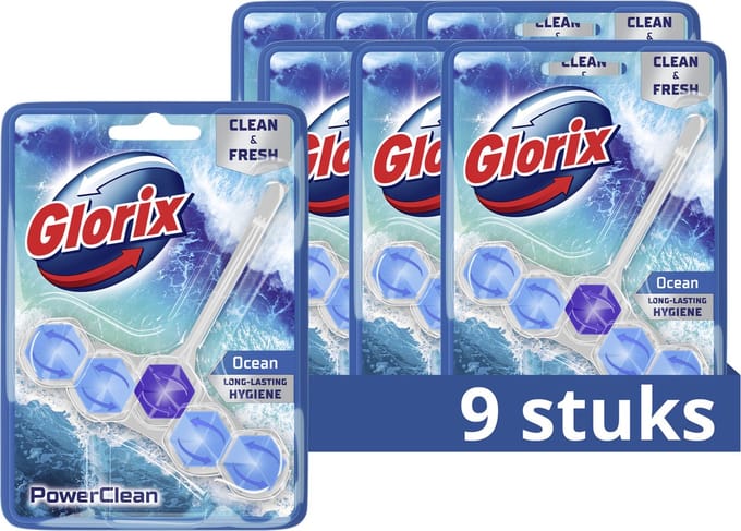 Glorix - WC blokjes - Ocean - 9 Stuks - Voordeelverpakking