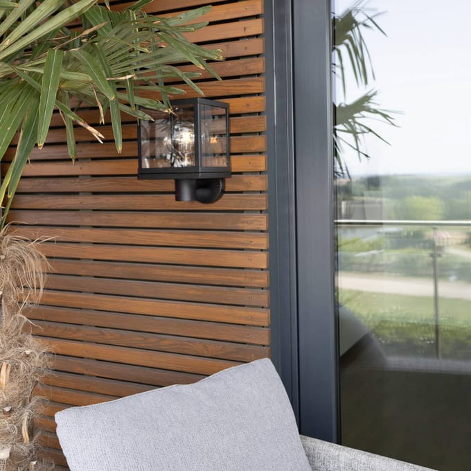 Segula buitenwandlamp Modern, roestvrij staal, glas, zwart, E27