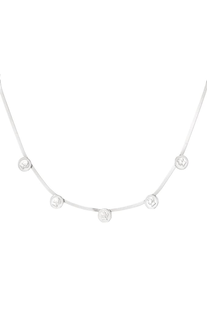 Yehwang Coin Flat chain ketting | Zilver