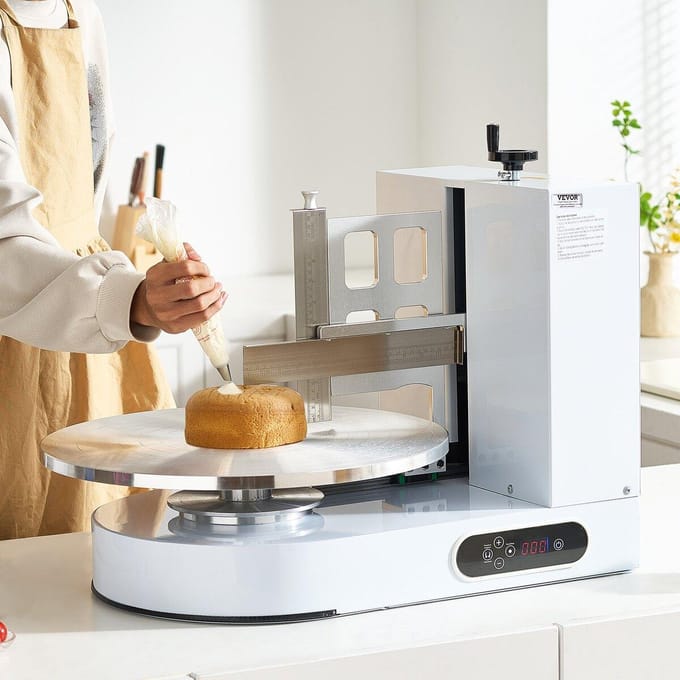 Machine à Décorer les Gâteaux Étaleuse de Glaçage pour Gâteaux de 4  à 16  Blanc