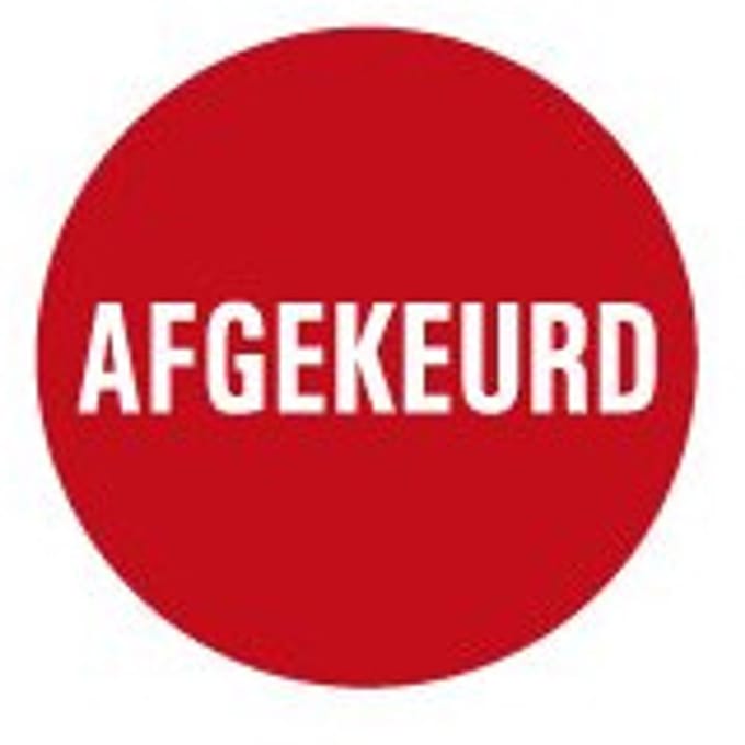 Afgekeurd controlesticker, op vel 30 mm - 18 per kaart