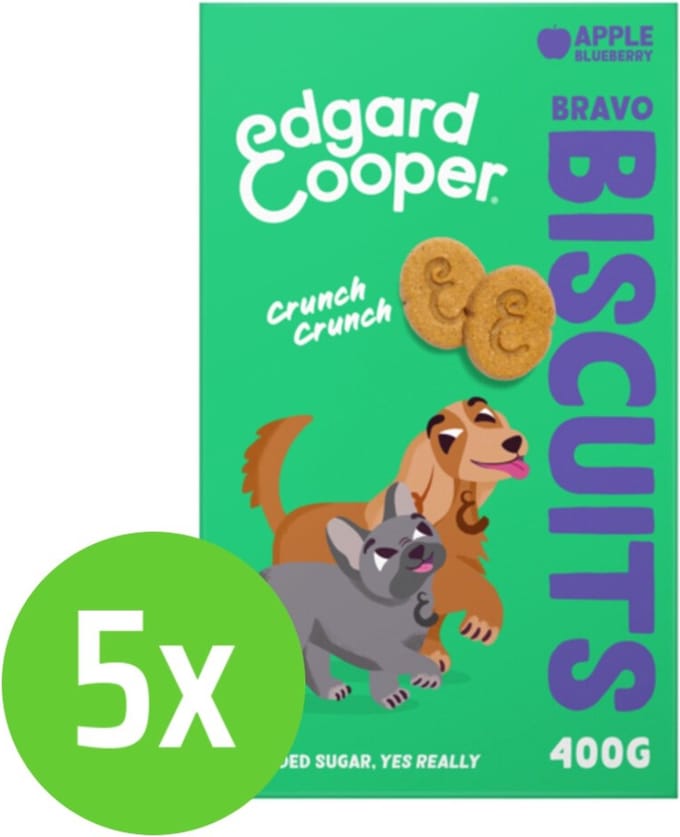 Edgard & Cooper Biscuit Apple 400 gr - hondensnack - 5 verpakkingen