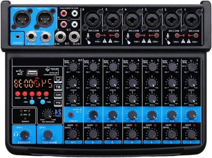 Mini Audio Mixer - Line Mixer - Muziek Opnemen - Met Bluetooth en Effecten - Compact Formaat - Zwart