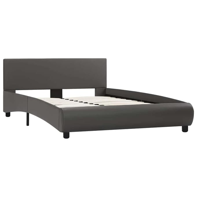 vidaXL - Bedframe - met - LED - kunstleer - grijs - 120x200 - cm