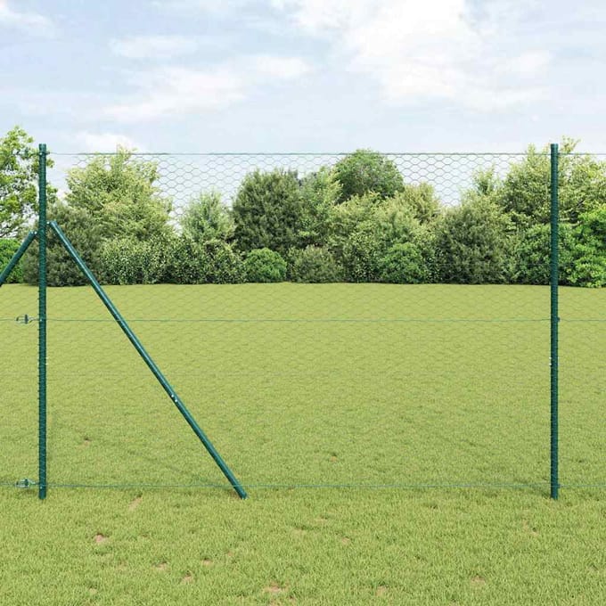 vidaXL - Hexagon - Hek - 1,6 - x - 10 - m - PVC - Groen