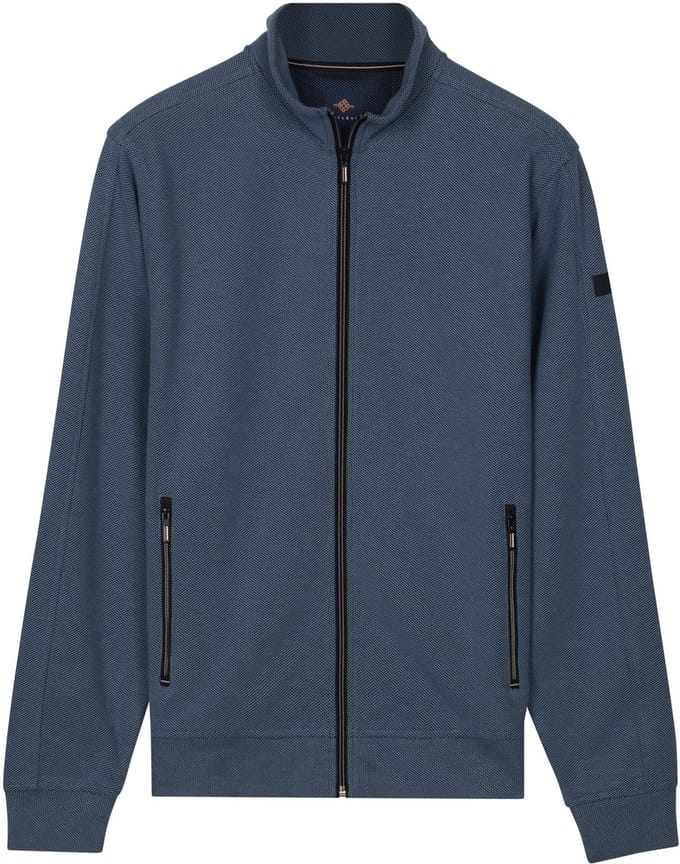Baileys Vest Two-Tone Jacquard Sweat Zip Riviera Blue / male