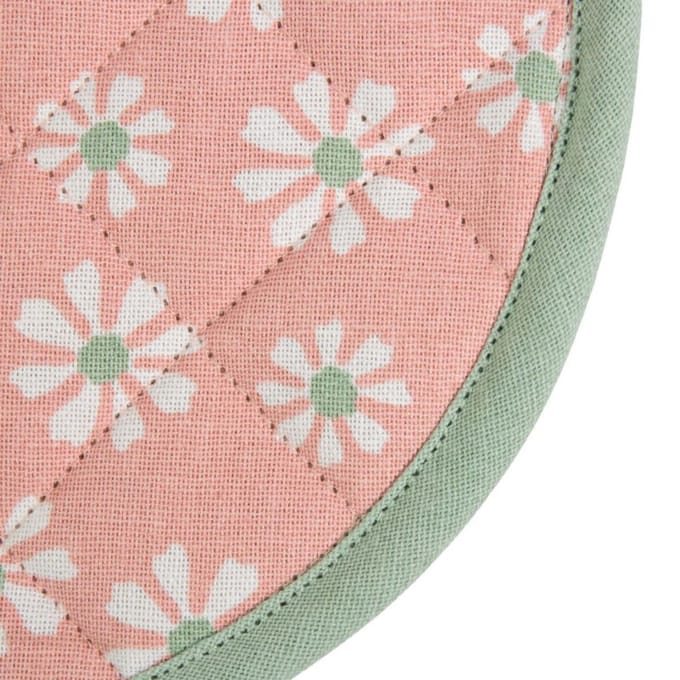 Daisy Flowers Pannenlap Onderzetter rond roze 20cm