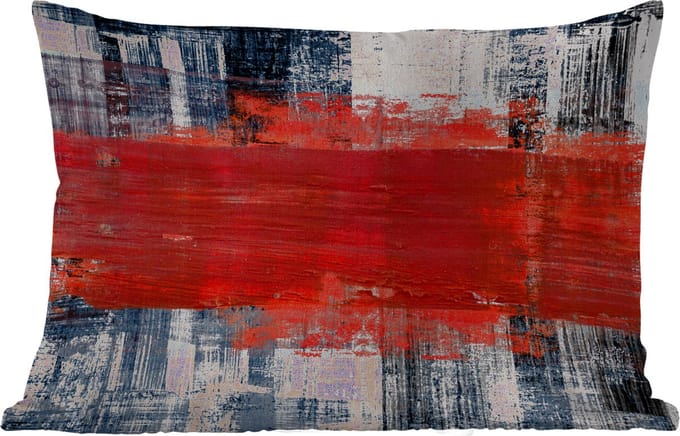 Buitenkussens - Schilderij - Abstract - Rood - Olieverf - 60x40 cm - Weerbestendig