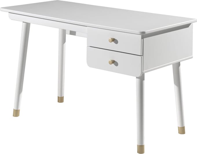 Bureau Eline Wit - MDF hout - 125x60cm - Met opbergruimte - Hoogte 75.2 cm - Met lades
