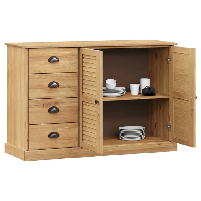 vidaXL - Dressoir - met - lades - VIGO - 113x40x75 - cm - massief - grenenhout