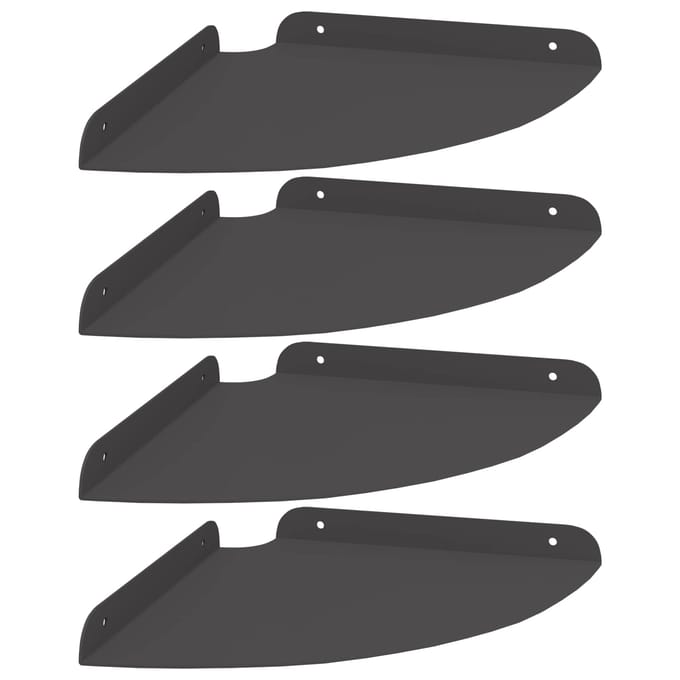 vidaXL - Hoek - Plank - 4 - st - Zwart - 24 - x - 24 - x - 2 - cm