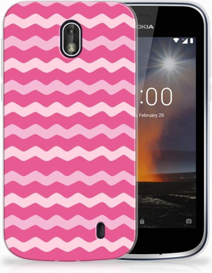 Nokia 1 TPU bumper Waves Pink