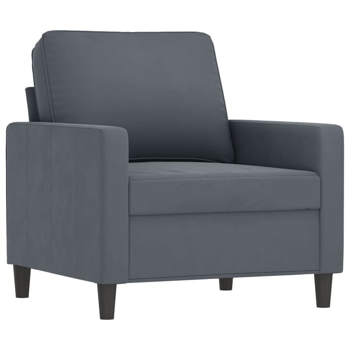 vidaXL - 4-delige - Loungeset - fluweel - donkergrijs