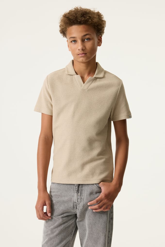 regular fit poloshirt met structuurpatroon