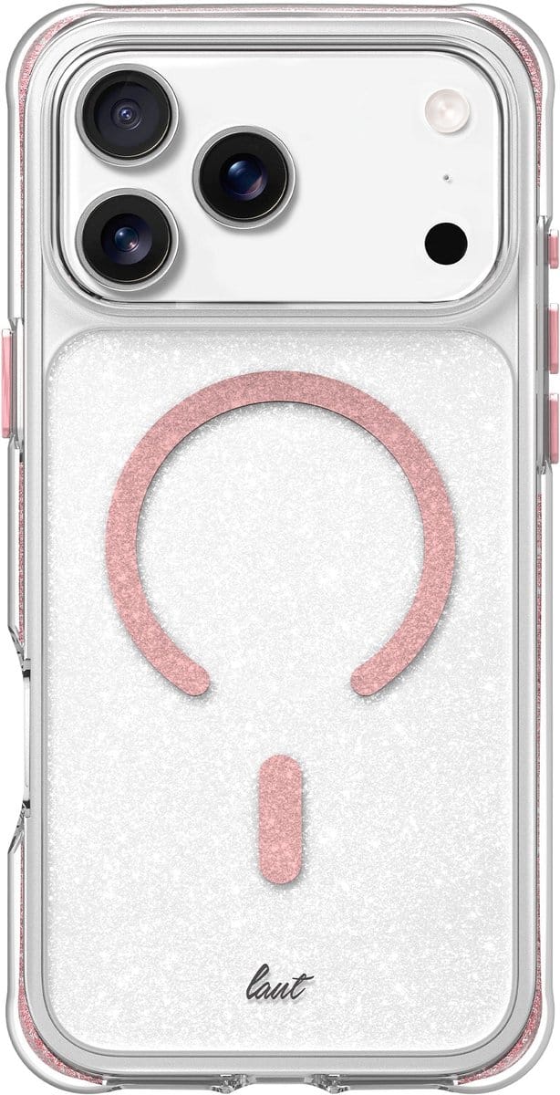LAUT AERO SPARKLE iPhone Hoes – Crystal Clear met Glinsterend Effect & 6m Valbeveiliging | MagSafe Compatible | Apple iPhone 17 Pro Max