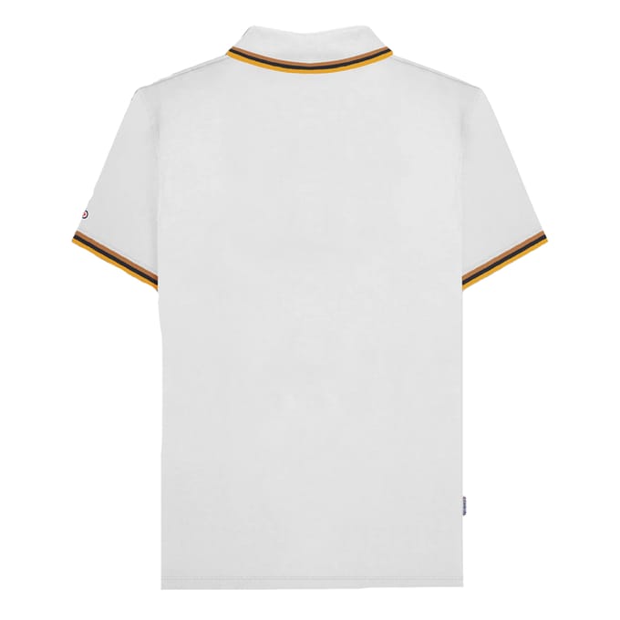 Lambretta Heren SS25 Triple Tipped Groot & Lang Poloshirt (Wit/Tabak/Navy/Goud)