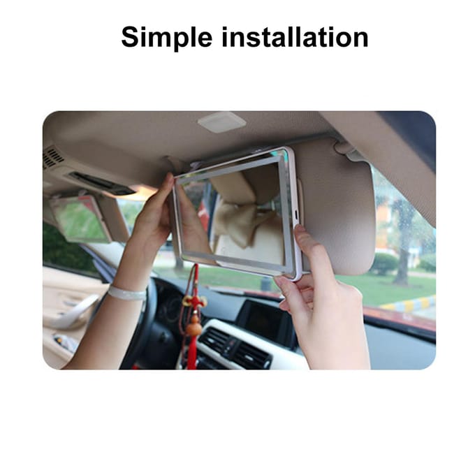 Auto-make-upspiegel met LED-licht Co-Pilot Zonneklep Make-up Lichtspiegel Driekleurig licht 1500mAh wit