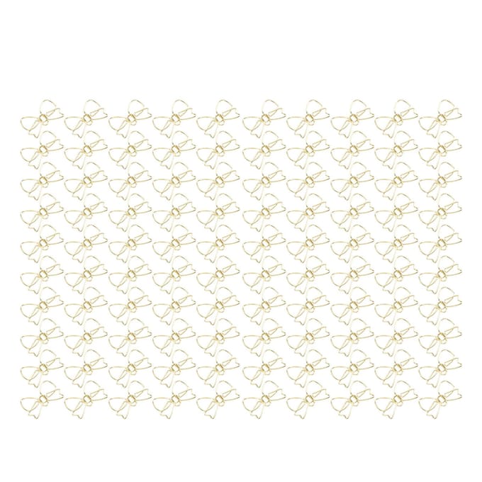 100pcs Clips Papier Mignons Antidérapants Forme Nœud Métal Inaltérable Anti-Rouille Clips Bureau Planificateur doré