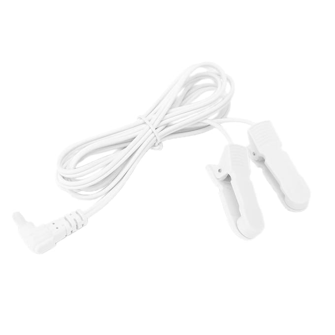 TENS Draad Oorclip 2.35mm TENS Elektrode Aansluitkabel Leiding Oorclip voor Digitale Massagemachine white