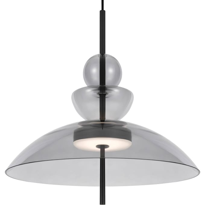 Maytoni LED hanglamp Bangkok, Ø 40 cm, lichtgrijs, glas