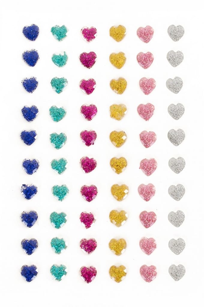 PXP Professional Colours Decoratiestickers Hartje Glitter / Valentijn 60 stuks